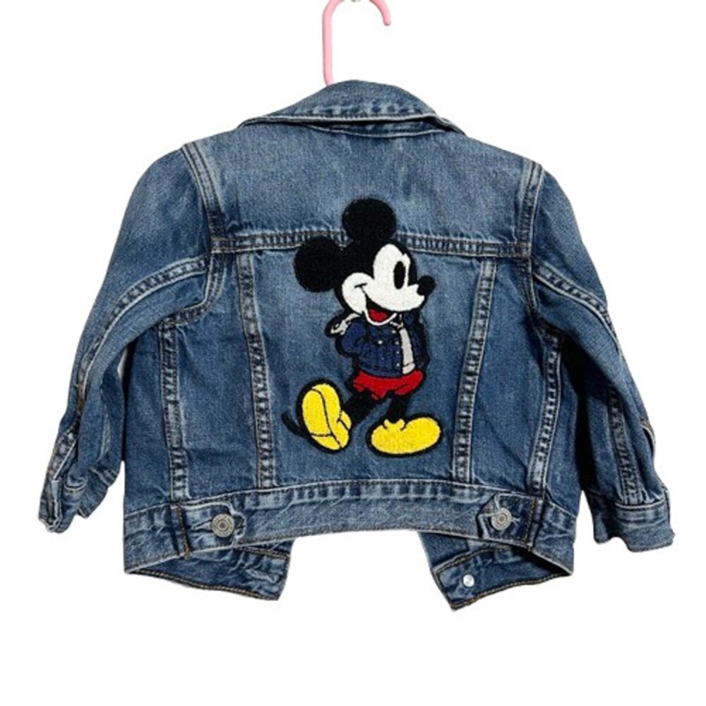 GAP Kids Denim Jacket with Mickey Patch - Blue, Black, Red, Yellow